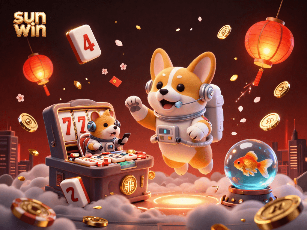 Experience the thrilling atmosphere of sun win in this vibrant space station casino scene.