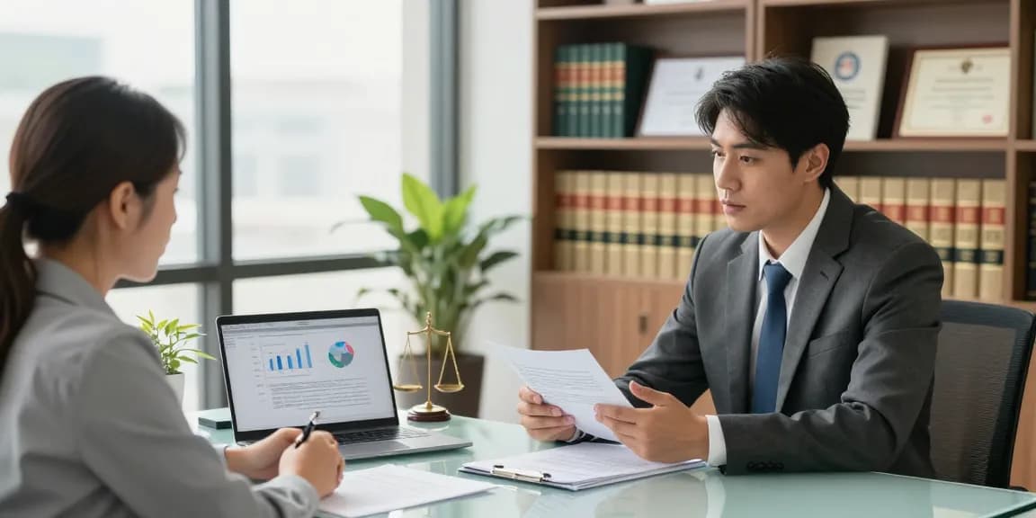 Consultation juridique au cabinet valken.legal avec un avocat et son client, ambiance de confiance.