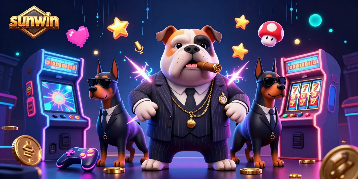 Engage with exciting sunwin games featuring a mafia bulldog amidst dynamic casino elements.