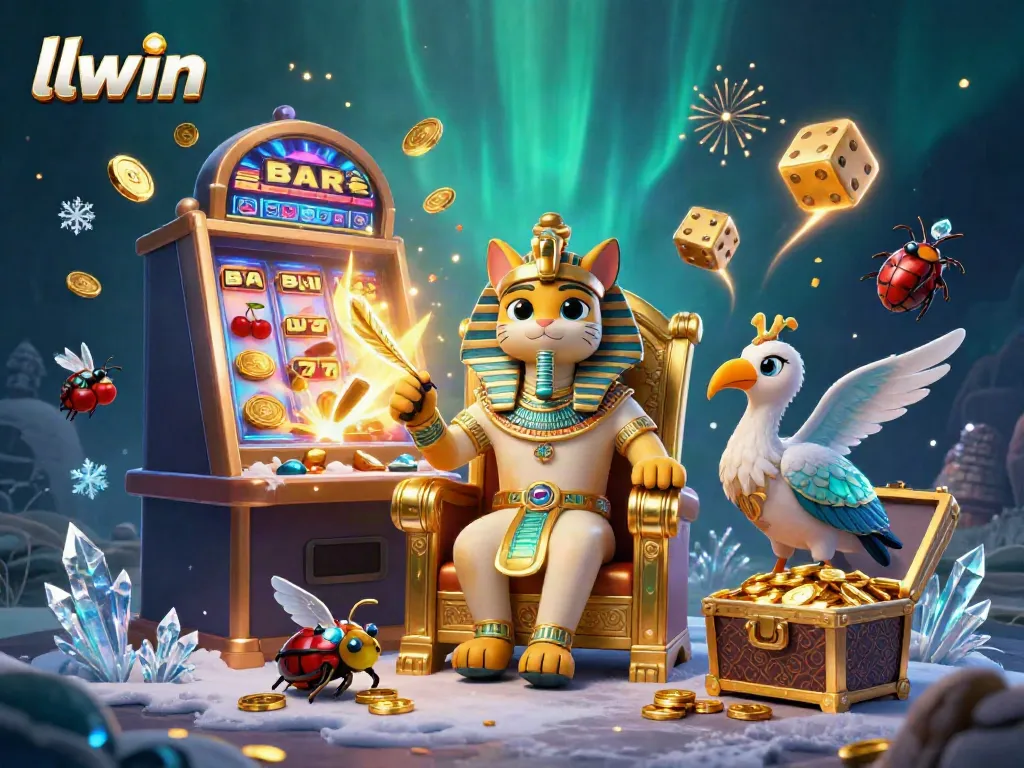 Experience exciting jackpots and vivid gameplay elements at llwin in this vibrant 3D illustration.