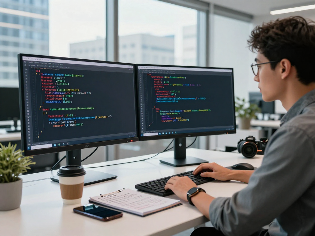 Tornardocash developer analyzing cryptocurrency privacy protocol in a modern office.