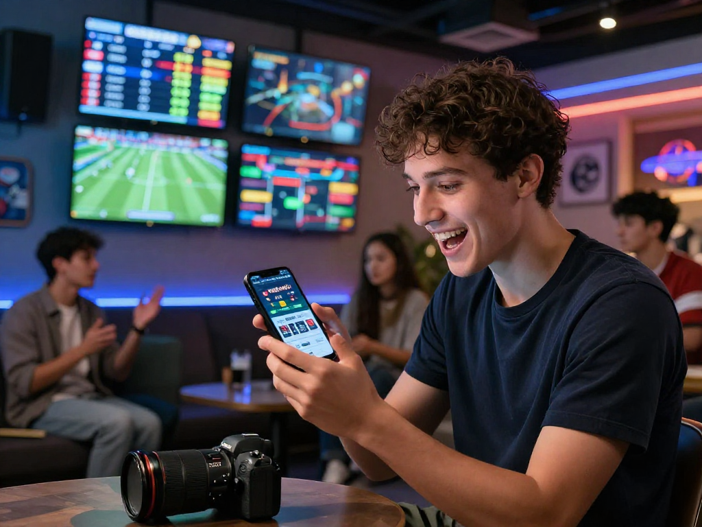 Exciting VEGAS4D betting experience with sports fans analyzing match predictions.