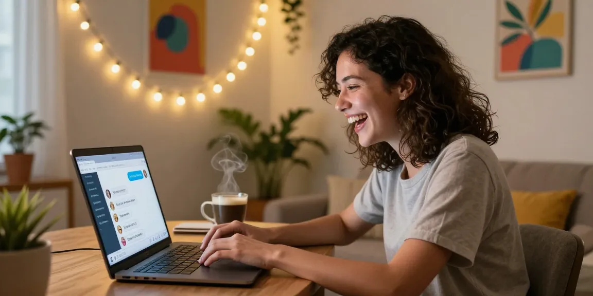 Engaging nsfw ai chat experience in a cozy home office setting showcasing playful digital interactions.