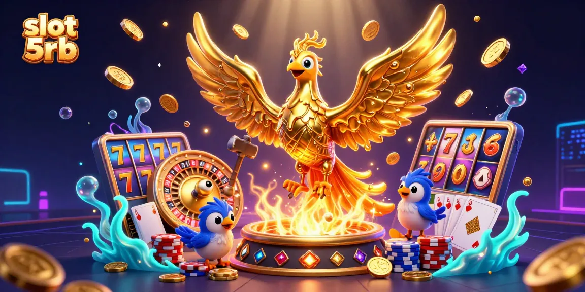 Play slot 5rb with an exhilarating golden phoenix, dynamic casino elements, and epic gameplay.